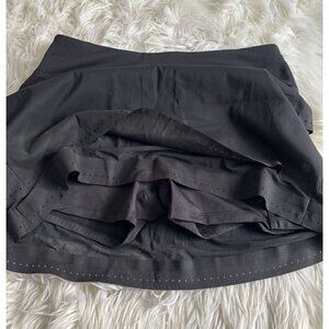 Athleta Women's Skort Black Laser‎ Run Brief Lined Mini Skirt Size Small Preppy